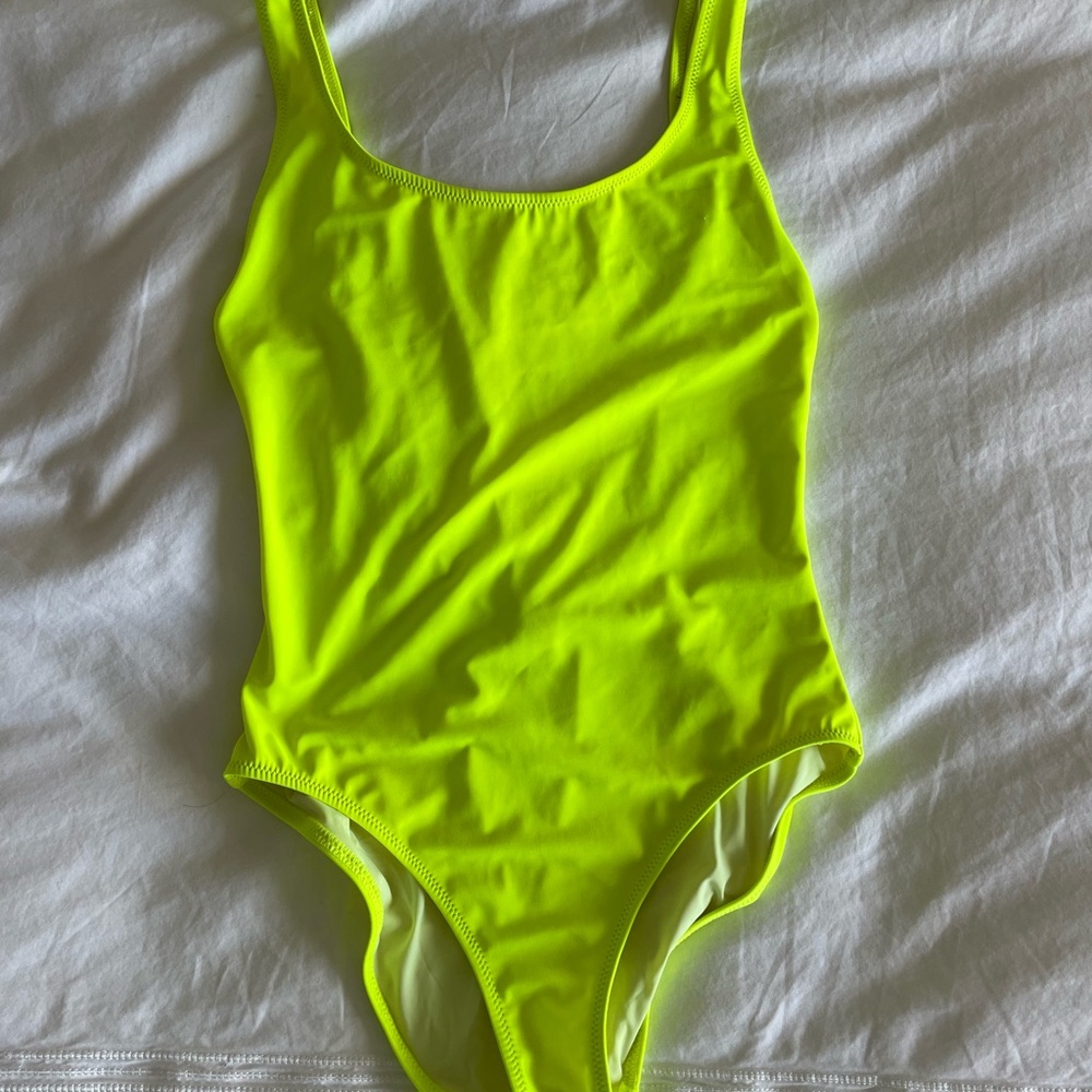 Solid and Striped Anne Marie Neon Yellow Size Small